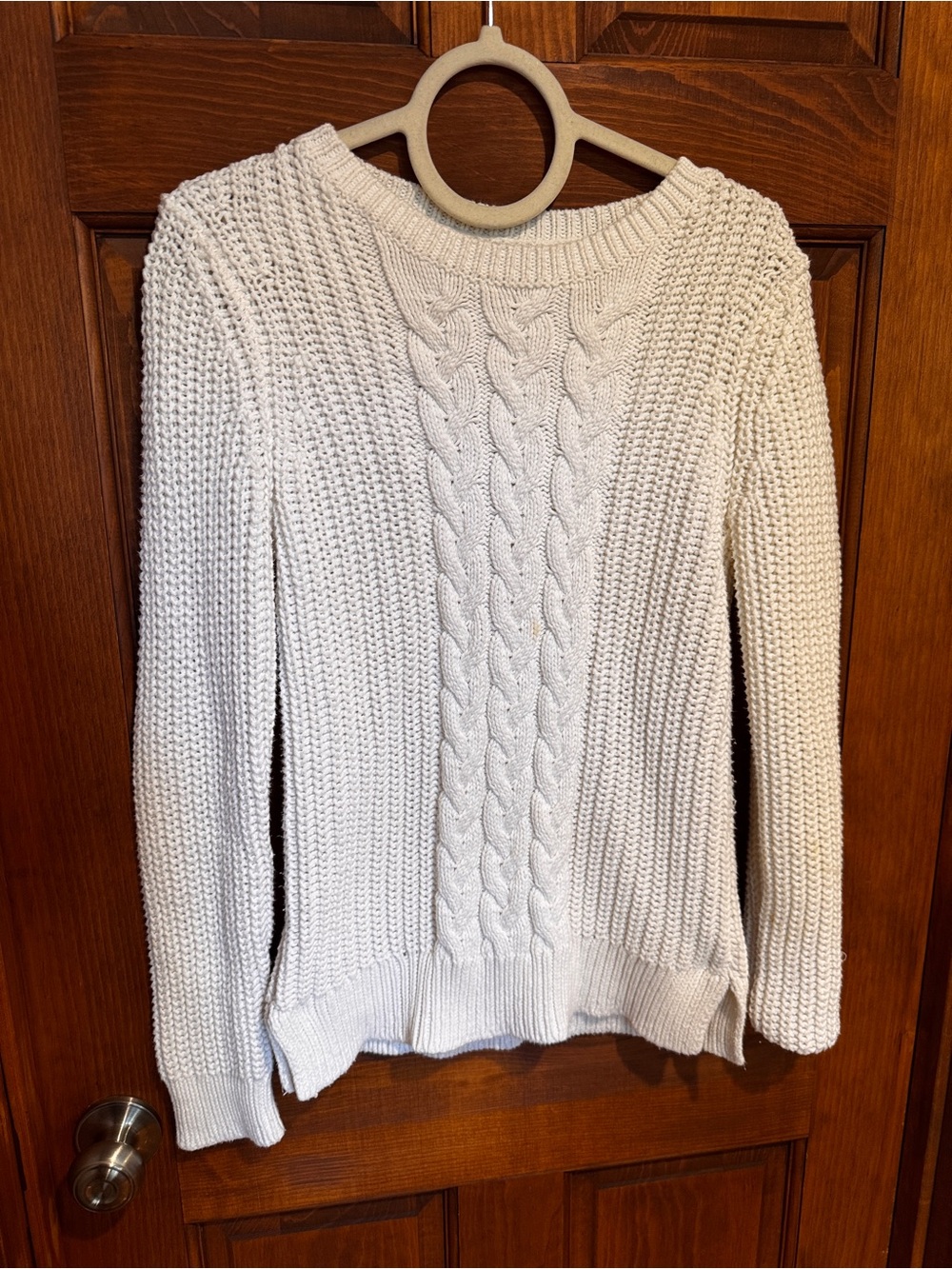 Nautica Cream Cable Knit Crewneck Sweater *read description - Picture 2 of 8